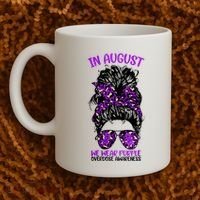 Overdose Awareness In August We Wear Purple Messy Bun Coffee Mug thumb 2