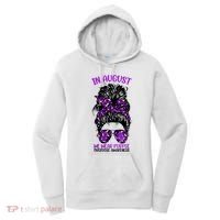 Overdose Awareness In August We Wear Purple Messy Bun Women's Hoodie thumb 0