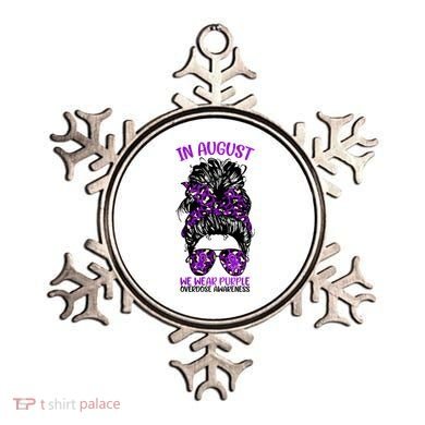 Overdose Awareness In August We Wear Purple Messy Bun Ornament