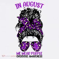 Overdose Awareness In August We Wear Purple Messy Bun Ornament thumb 1