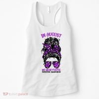 Overdose Awareness In August We Wear Purple Messy Bun Women's Tank Top thumb 0