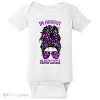Overdose Awareness In August We Wear Purple Messy Bun Baby Bodysuit thumb 0