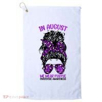Overdose Awareness In August We Wear Purple Messy Bun Golf Towel thumb 0