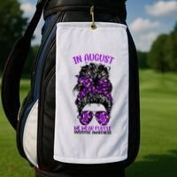 Overdose Awareness In August We Wear Purple Messy Bun Golf Towel thumb 2