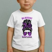Overdose Awareness In August We Wear Purple Messy Bun Toddler T-Shirt thumb 2
