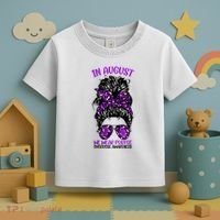 Overdose Awareness In August We Wear Purple Messy Bun Toddler T-Shirt thumb 3