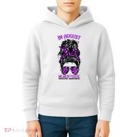 Overdose Awareness In August We Wear Purple Messy Bun Kids Hoodie thumb 4