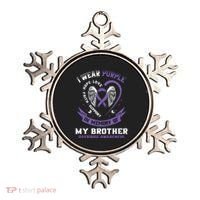 Overdose Awarenessc In Memory Of Brother Purple Ribbon Ornament thumb 0