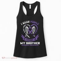 Overdose Awarenessc In Memory Of Brother Purple Ribbon Women's Tank Top thumb 0