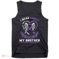 Overdose Awarenessc In Memory Of Brother Purple Ribbon Tank Top thumb 0