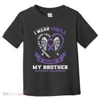 Overdose Awarenessc In Memory Of Brother Purple Ribbon Toddler T-Shirt thumb 0