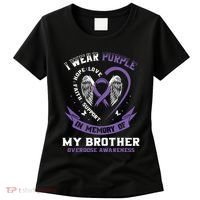 Overdose Awarenessc In Memory Of Brother Purple Ribbon Women's T-Shirt thumb 0