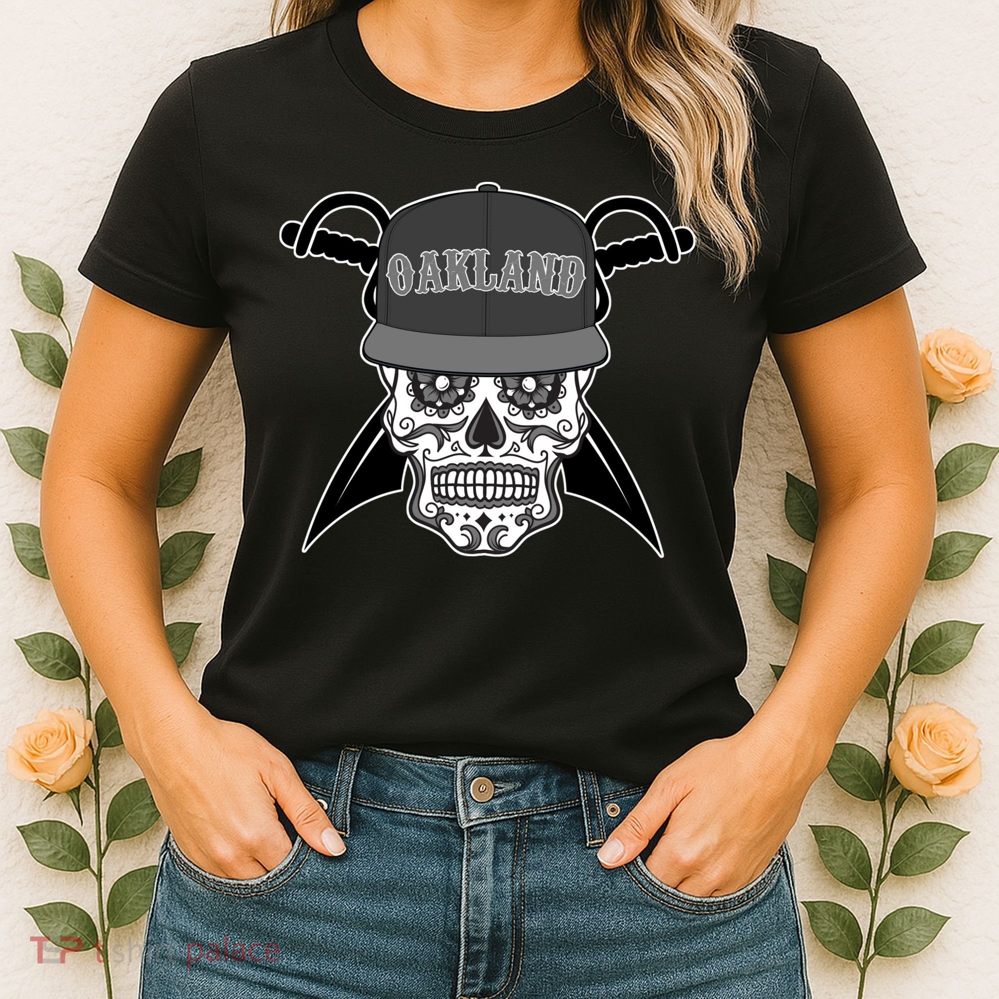 Oakland Day of The Dead Sugar Skull Women's T-Shirt