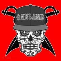 Oakland Day of The Dead Sugar Skull Santa Hat thumb 1