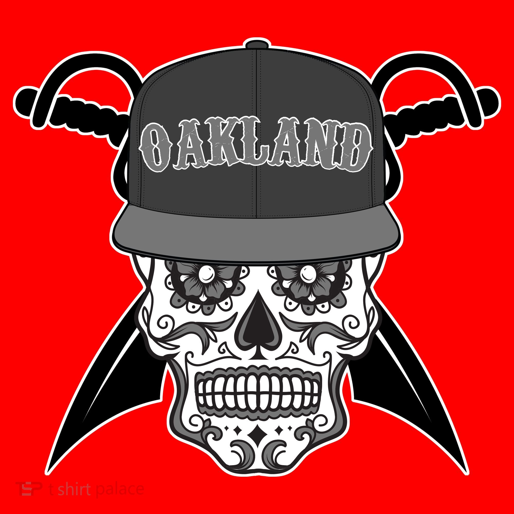 Oakland Day of The Dead Sugar Skull Santa Hat