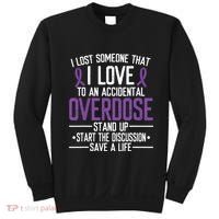Overdose Awareness Lost Someone I Love Purple Ribbon Sweatshirt thumb 0