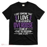 Overdose Awareness Lost Someone I Love Purple Ribbon T-Shirt thumb 0