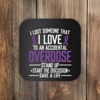 Overdose Awareness Lost Someone I Love Purple Ribbon Coaster thumb 0
