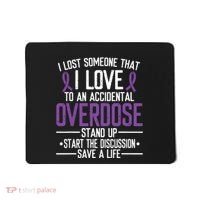 Overdose Awareness Lost Someone I Love Purple Ribbon Mousepad thumb 0