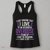 Overdose Awareness Lost Someone I Love Purple Ribbon Women's Tank Top thumb 3