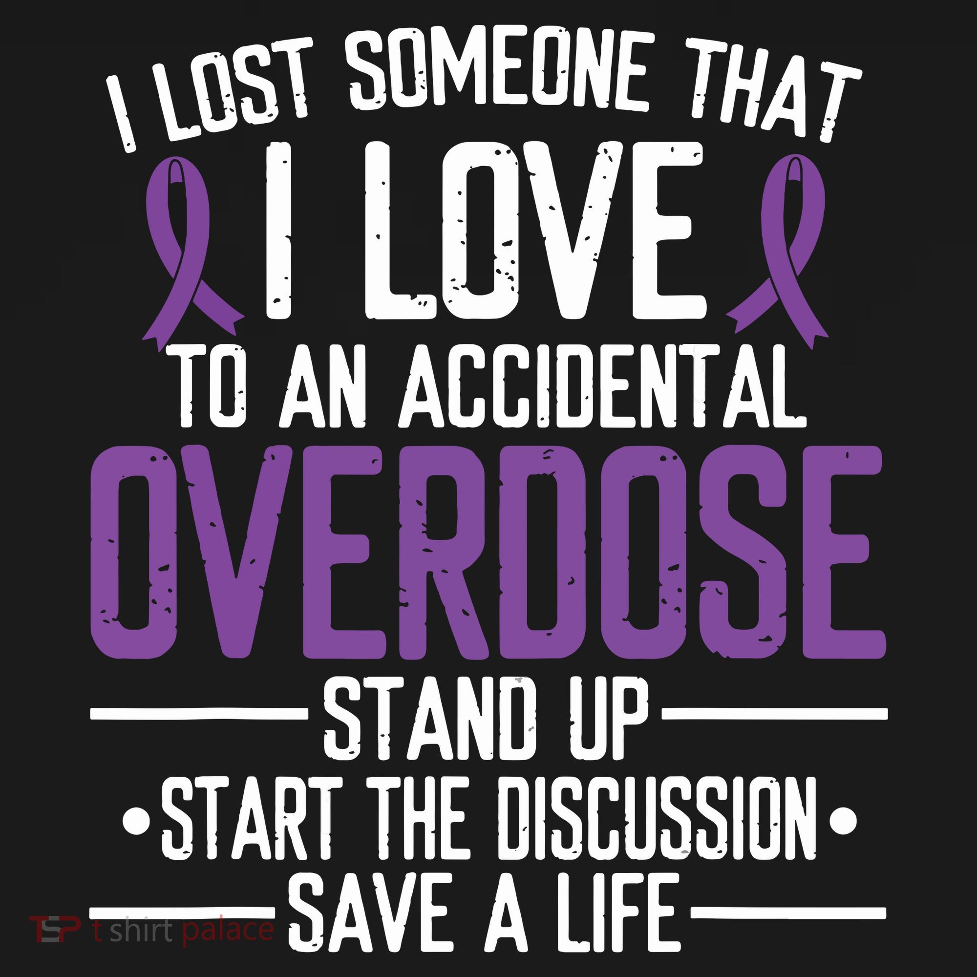 Overdose Awareness Lost Someone I Love Purple Ribbon Tank Top