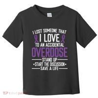 Overdose Awareness Lost Someone I Love Purple Ribbon Toddler T-Shirt thumb 0