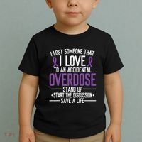 Overdose Awareness Lost Someone I Love Purple Ribbon Toddler T-Shirt thumb 2