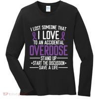 Overdose Awareness Lost Someone I Love Purple Ribbon Women's Long Sleeve Shirt thumb 0