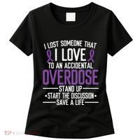 Overdose Awareness Lost Someone I Love Purple Ribbon Women's T-Shirt thumb 0