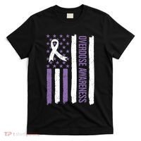 Overdose Awareness Month Flag Purple For Men And Women T-Shirt thumb 0