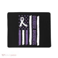 Overdose Awareness Month Flag Purple For Men And Women Mousepad thumb 0