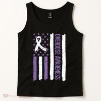 Overdose Awareness Month Flag Purple For Men And Women Tank Top thumb 2