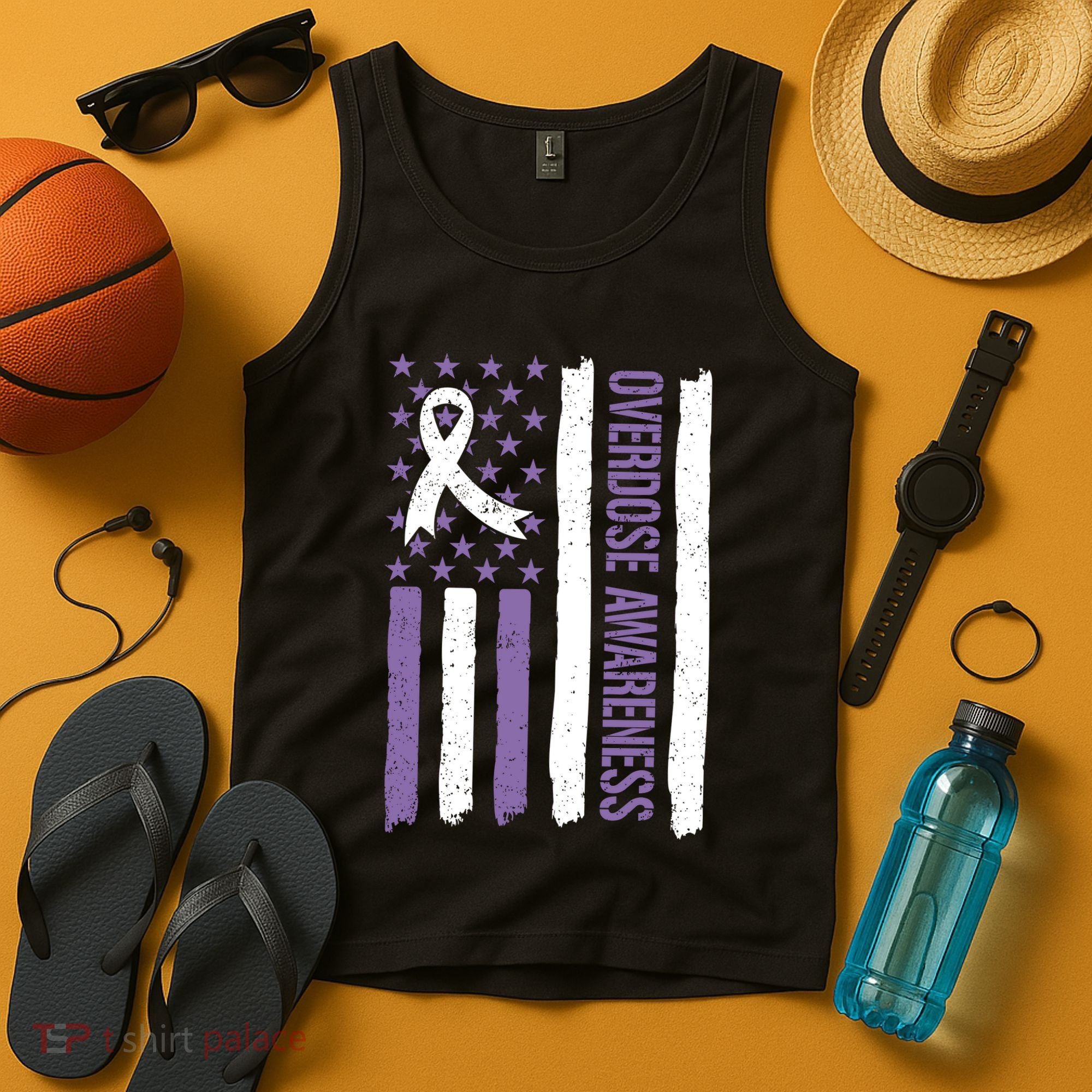 Overdose Awareness Month Flag Purple For Men And Women Tank Top
