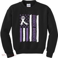 Overdose Awareness Month Flag Purple For Men And Women Kids Sweatshirt thumb 0