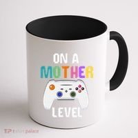 On A Mother Level Up Mothers Day Gamer Mom Retro Controller Gift Coffee Mug thumb 1