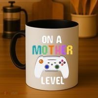 On A Mother Level Up Mothers Day Gamer Mom Retro Controller Gift Coffee Mug thumb 4