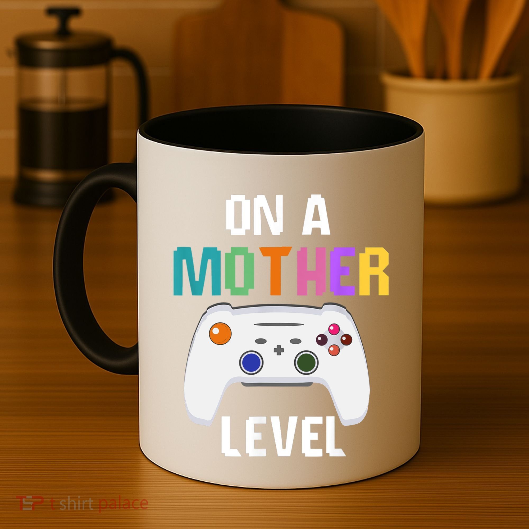 On A Mother Level Up Mothers Day Gamer Mom Retro Controller Gift Coffee Mug