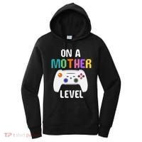 On A Mother Level Up Mothers Day Gamer Mom Retro Controller Gift Women's Hoodie thumb 0