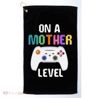 On A Mother Level Up Mothers Day Gamer Mom Retro Controller Gift Golf Towel thumb 0