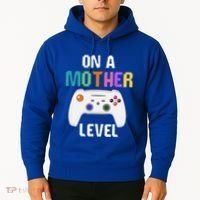 On A Mother Level Up Mothers Day Gamer Mom Retro Controller Gift Hoodie thumb 2