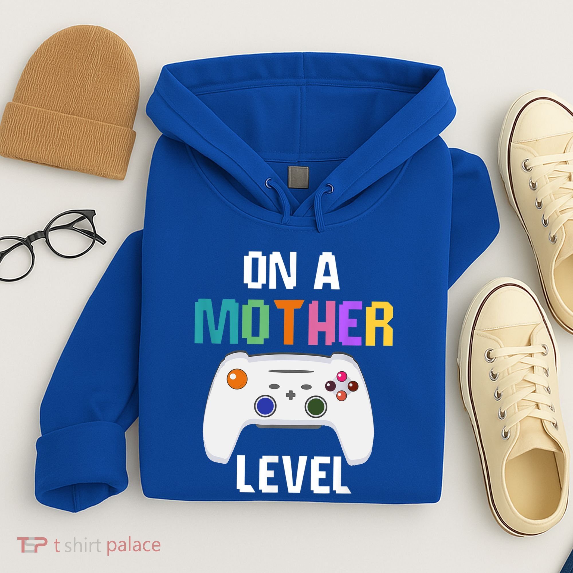 On A Mother Level Up Mothers Day Gamer Mom Retro Controller Gift Hoodie