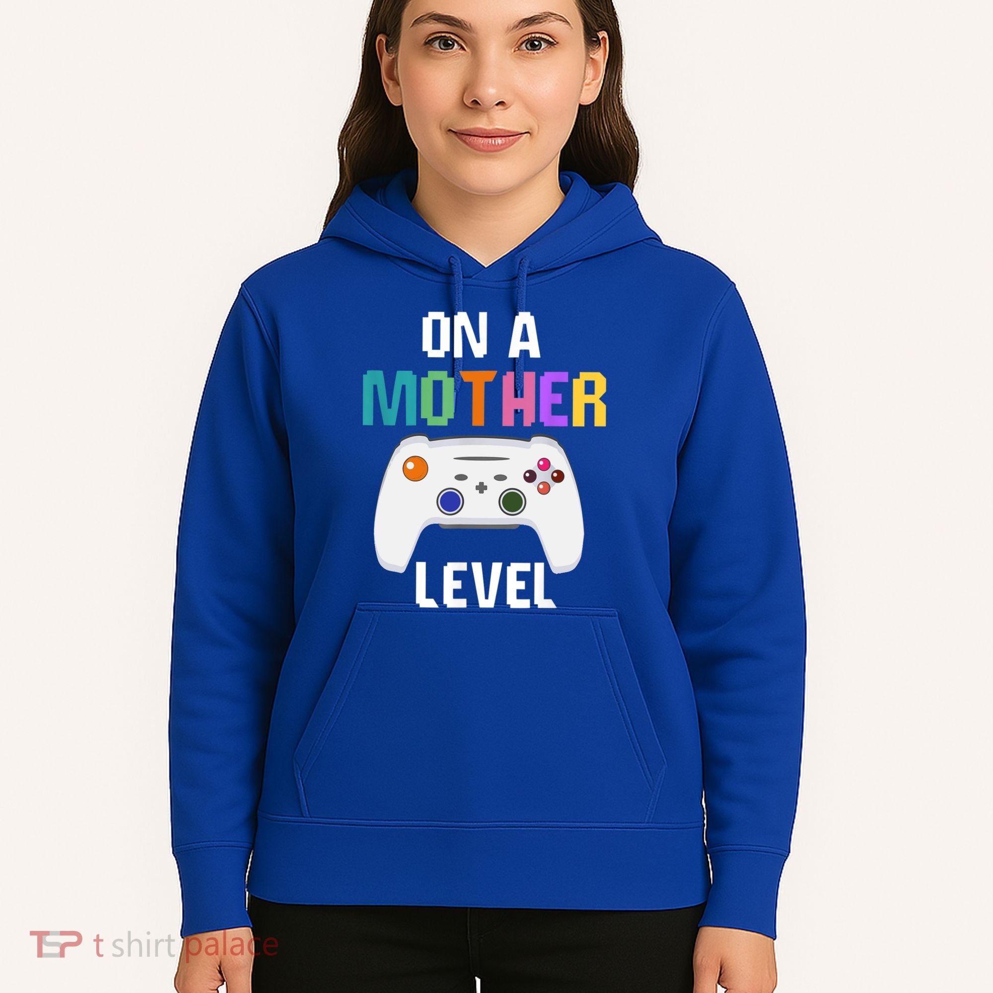 On A Mother Level Up Mothers Day Gamer Mom Retro Controller Gift Hoodie