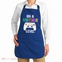 On A Mother Level Up Mothers Day Gamer Mom Retro Controller Gift Apron thumb 2