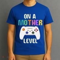 On A Mother Level Up Mothers Day Gamer Mom Retro Controller Gift T-Shirt thumb 3