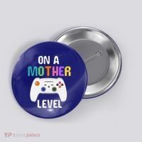 On A Mother Level Up Mothers Day Gamer Mom Retro Controller Gift Button thumb 0