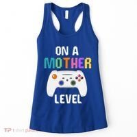 On A Mother Level Up Mothers Day Gamer Mom Retro Controller Gift Women's Tank Top thumb 0