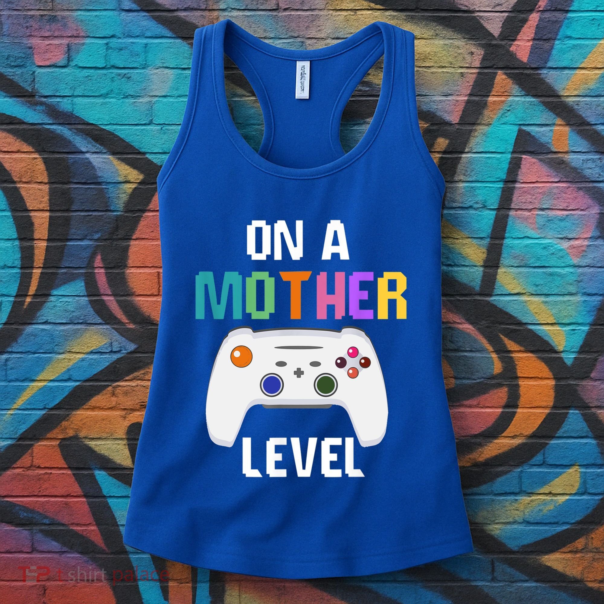 On A Mother Level Up Mothers Day Gamer Mom Retro Controller Gift Women's Tank Top