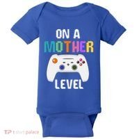 On A Mother Level Up Mothers Day Gamer Mom Retro Controller Gift Baby Bodysuit thumb 0