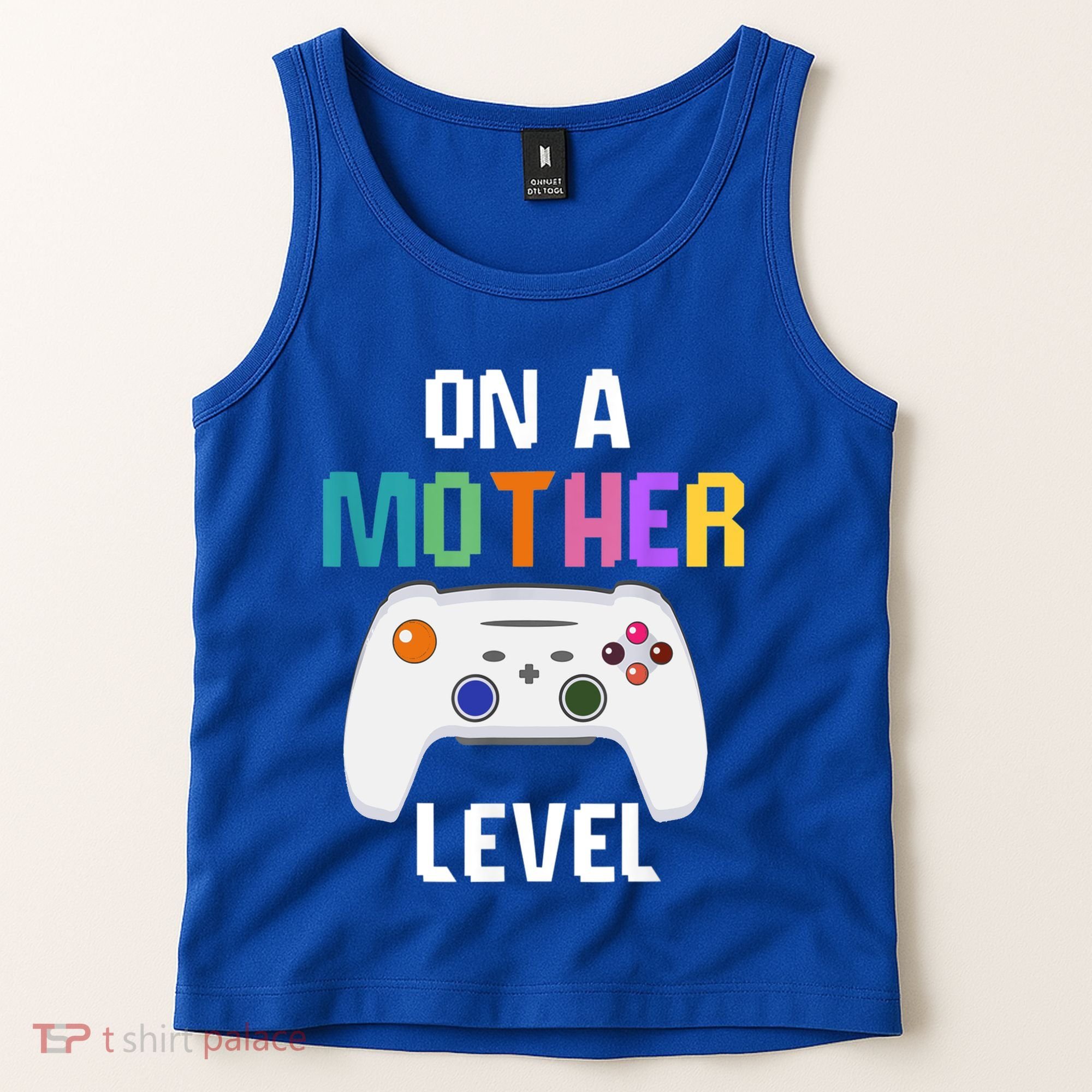 On A Mother Level Up Mothers Day Gamer Mom Retro Controller Gift Tank Top