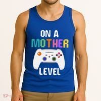 On A Mother Level Up Mothers Day Gamer Mom Retro Controller Gift Tank Top thumb 3